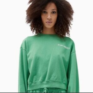 Sporty & Rich size‎ Small Emerald Crew Neck  cropped Sweater